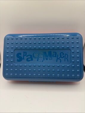 Spacemaker pencil box blue and red -has some crayon marks